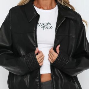 PU Leather Baseball Jacket