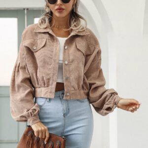 Button Up Corduroy Short Jacket