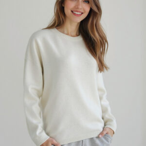 Seamless Knit Wool Pullover Sweater