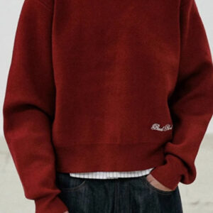 Casual Vintage Crew Neck Sweater